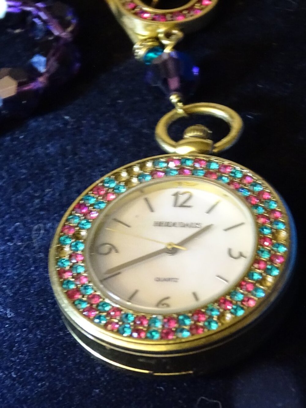 Heidi Daus Stunning Time Is Everything Watch with Purple Necklace